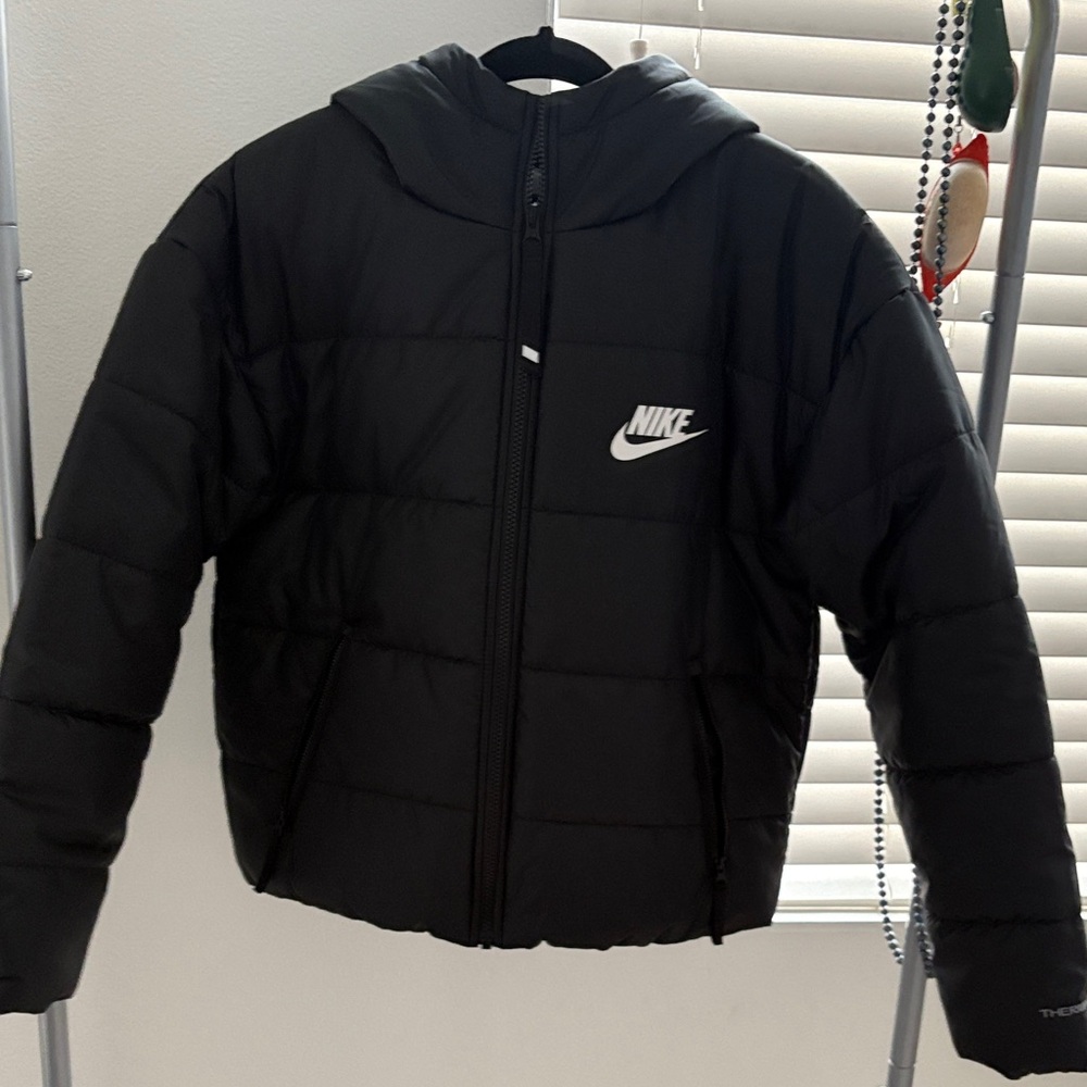 Nike Kids Black Hooded Puffer Jacket